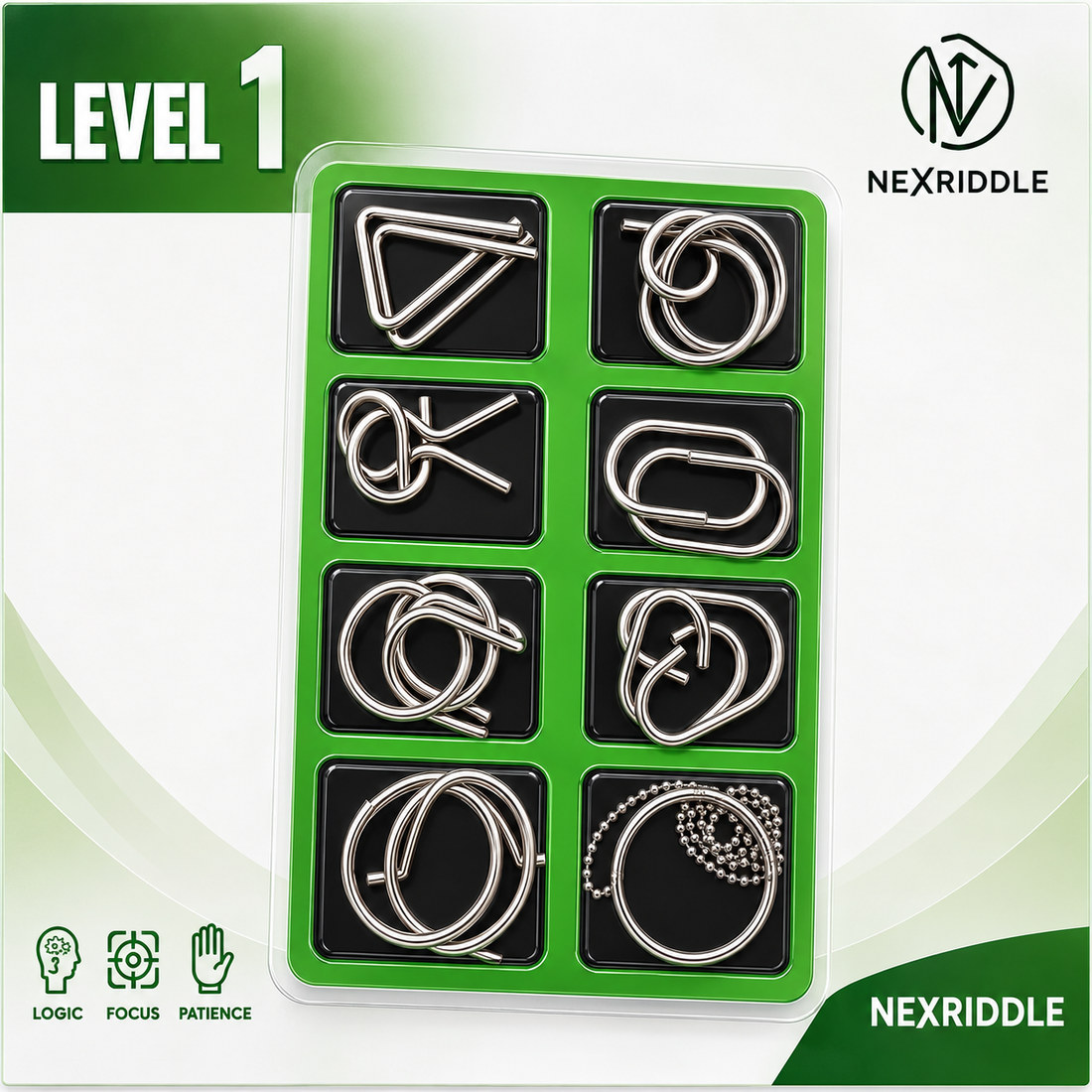 Metal Wire Puzzle Set – IQ Brain Teaser & Disentanglement Game for Kids and Adults